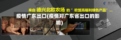 疫情广东出口(疫情对广东省出口的影响)