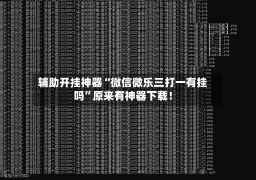 辅助开挂神器“微信微乐三打一有挂吗	”原来有神器下载！-第2张图片
