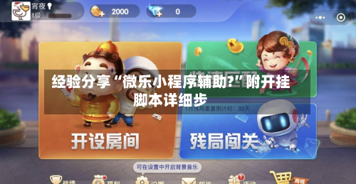 经验分享“微乐小程序辅助?”附开挂脚本详细步