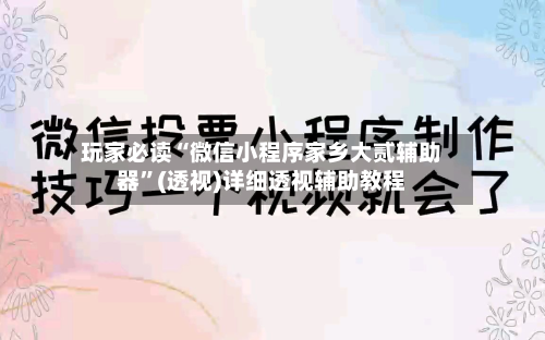 玩家必读“微信小程序家乡大贰辅助器”(透视)详细透视辅助教程-第2张图片