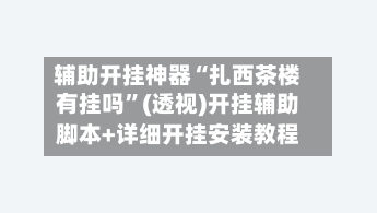 辅助开挂神器“扎西茶楼有挂吗”(透视)开挂辅助脚本+详细开挂安装教程-第2张图片