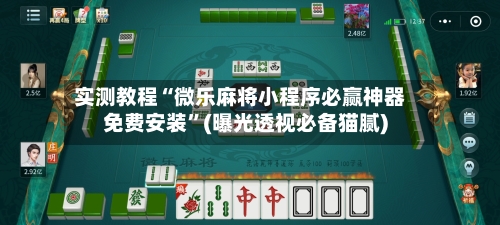 实测教程“微乐麻将小程序必赢神器免费安装”(曝光透视必备猫腻)-第2张图片