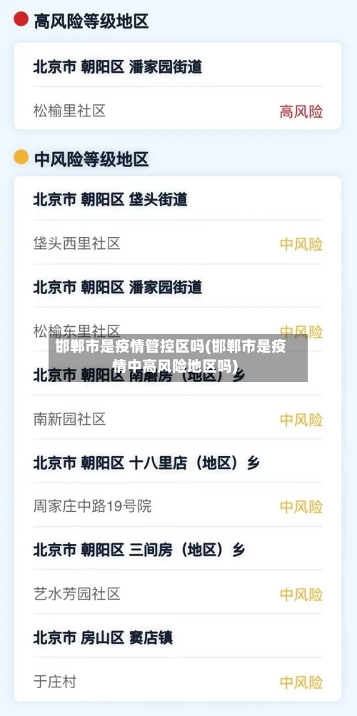 邯郸市是疫情管控区吗(邯郸市是疫情中高风险地区吗)