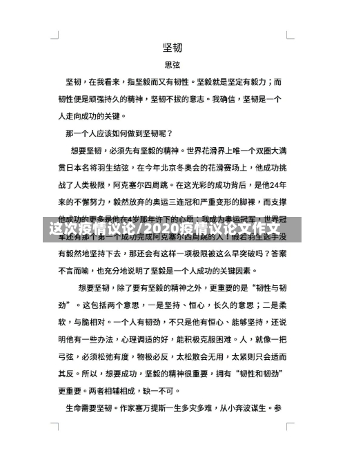 这次疫情议论/2020疫情议论文作文-第2张图片
