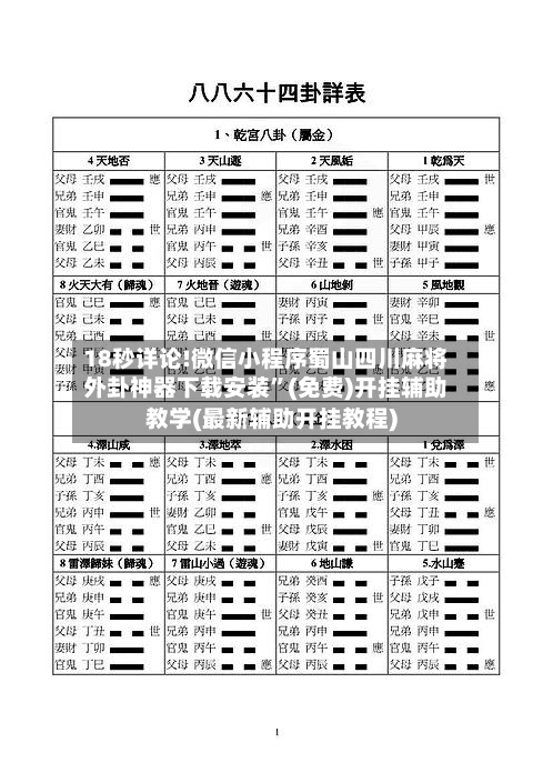 18秒详论!微信小程序蜀山四川麻将外卦神器下载安装”(免费)开挂辅助教学(最新辅助开挂教程)-第2张图片