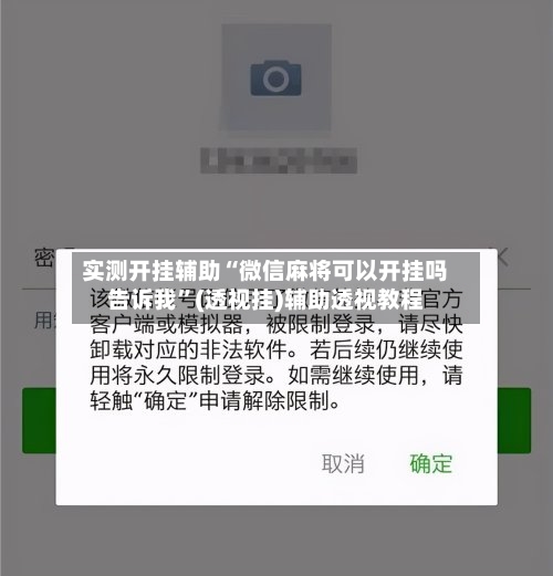 实测开挂辅助“微信麻将可以开挂吗告诉我”(透视挂)辅助透视教程-第3张图片