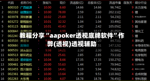 教程分享“aapoker透视底牌软件	”作弊(透视)透视辅助-第2张图片