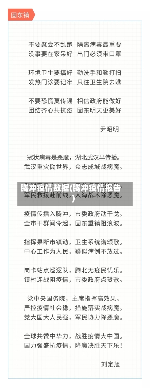 腾冲疫情数据(腾冲疫情报告)